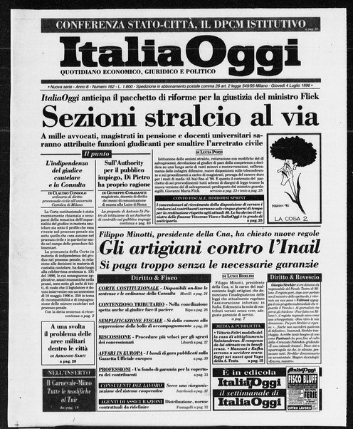 Italia oggi : quotidiano di economia finanza e politica